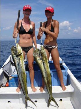 Co-Owner of Safari Charters, Kristin Moss and a friend fishing, north of San Juan del Sur, Nicaragua – Best Places In The World To Retire – International Living